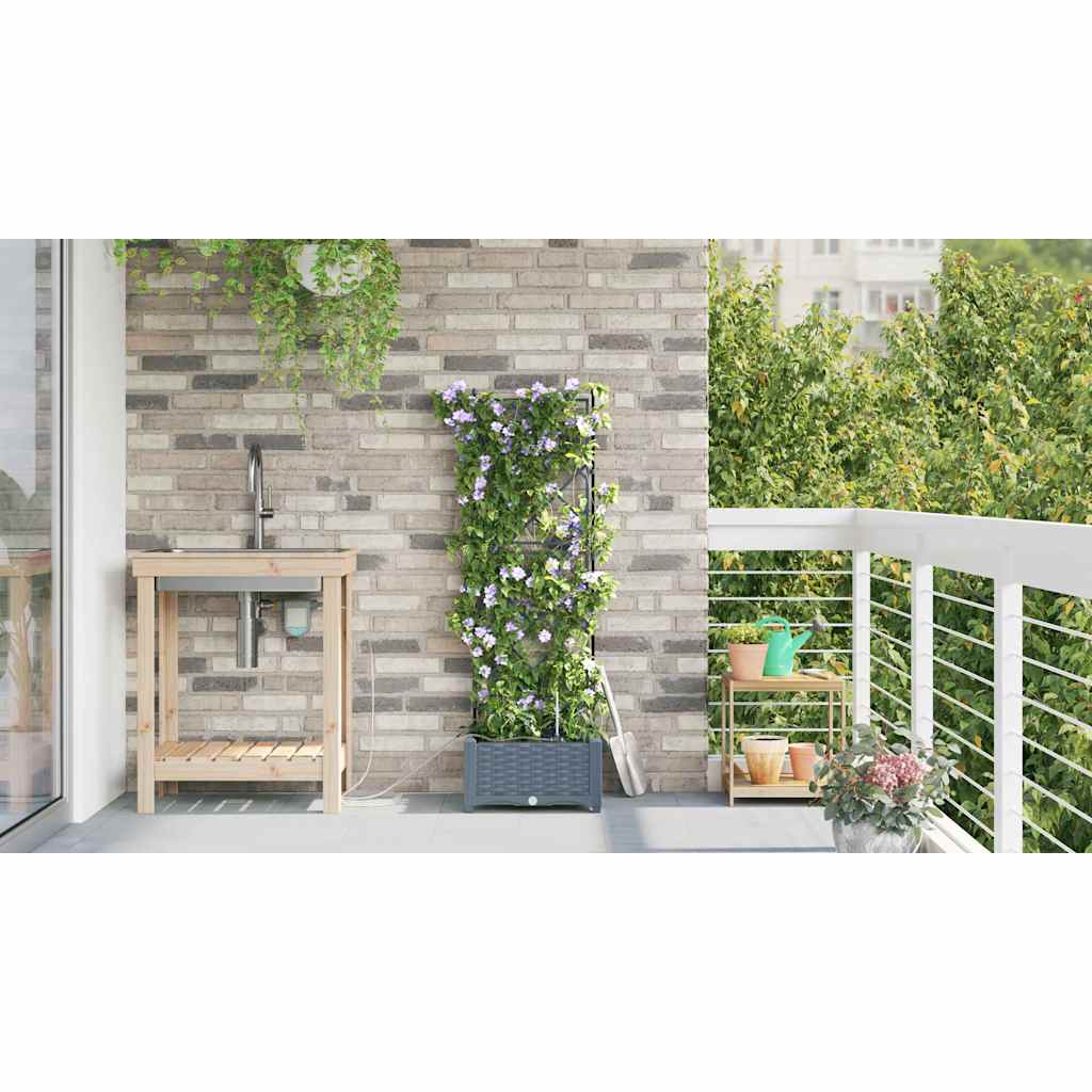 Vasos de Jardim Cinzento-claro 40 x 40 x 126 cm Aço