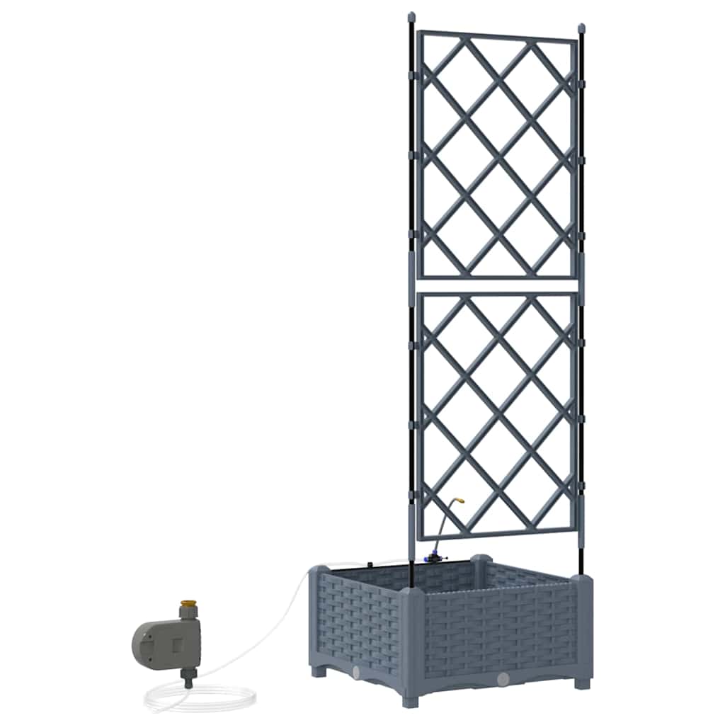 Vasos de Jardim Cinzento-claro 40 x 40 x 126 cm Aço