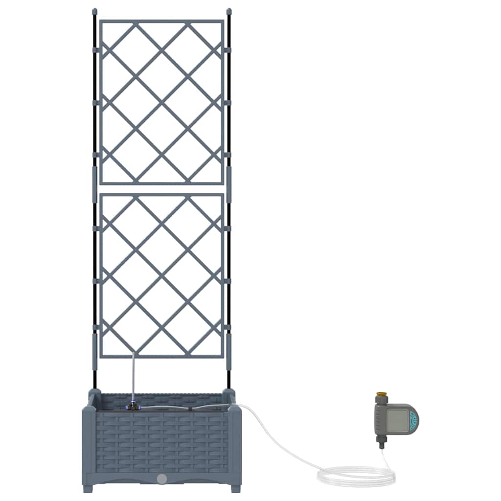 Vasos de Jardim Cinzento-claro 40 x 40 x 126 cm Aço