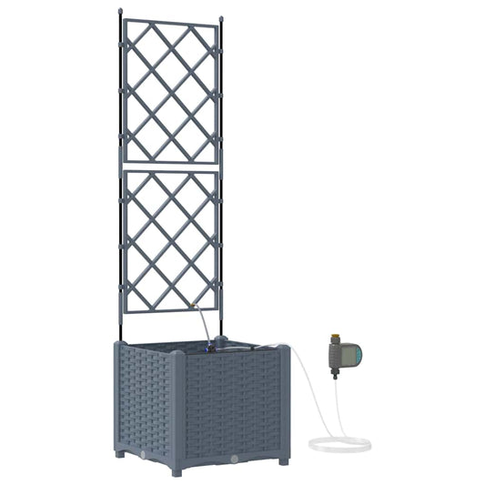 Vasos de Jardim Cinzento-claro 40 x 40 x 142 cm Aço