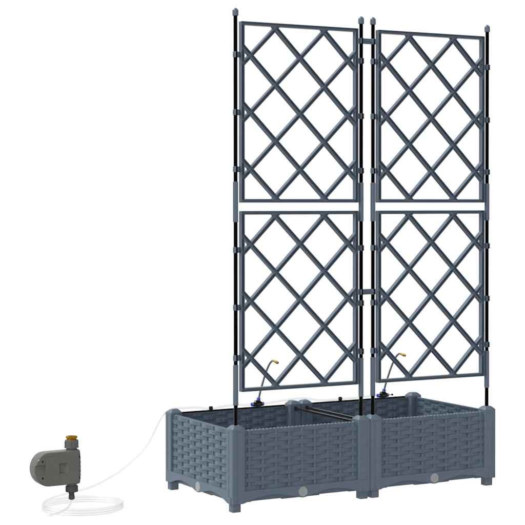 Vasos de Jardim Cinzento-claro 80 x 40 x 126 cm Aço
