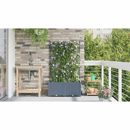 Vasos de Jardim Cinzento-claro 80 x 40 x 142 cm Aço