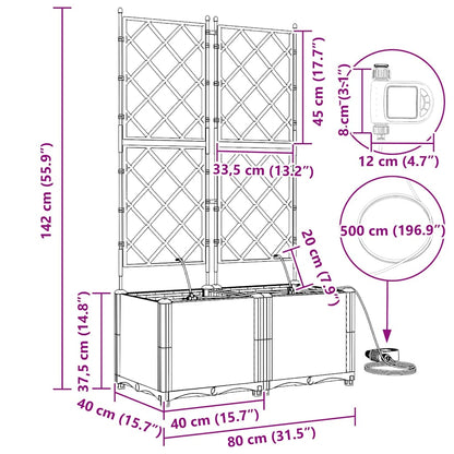 Vasos de Jardim Cinzento-claro 80 x 40 x 142 cm Aço