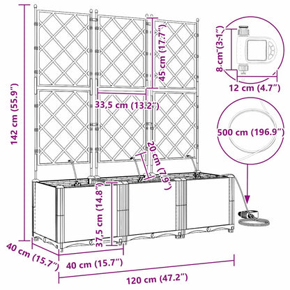 Vasos de Jardim Cinzento-claro 120 x 40 x 142 cm Aço