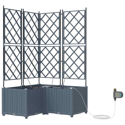 Vasos de Jardim Cinzento-claro 80 x 80 x 142 cm Aço