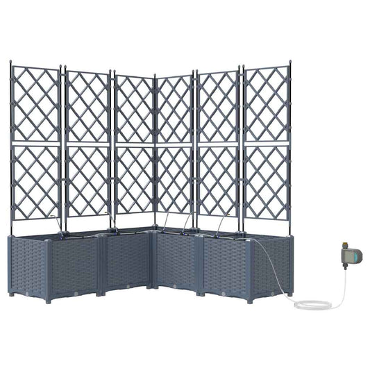 Vasos de Jardim Cinzento-claro 120 x 120 x 142 cm Aço