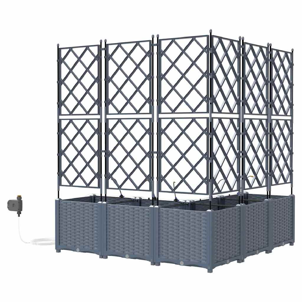 Vasos de Jardim Cinzento-claro 120 x 120 x 142 cm Aço