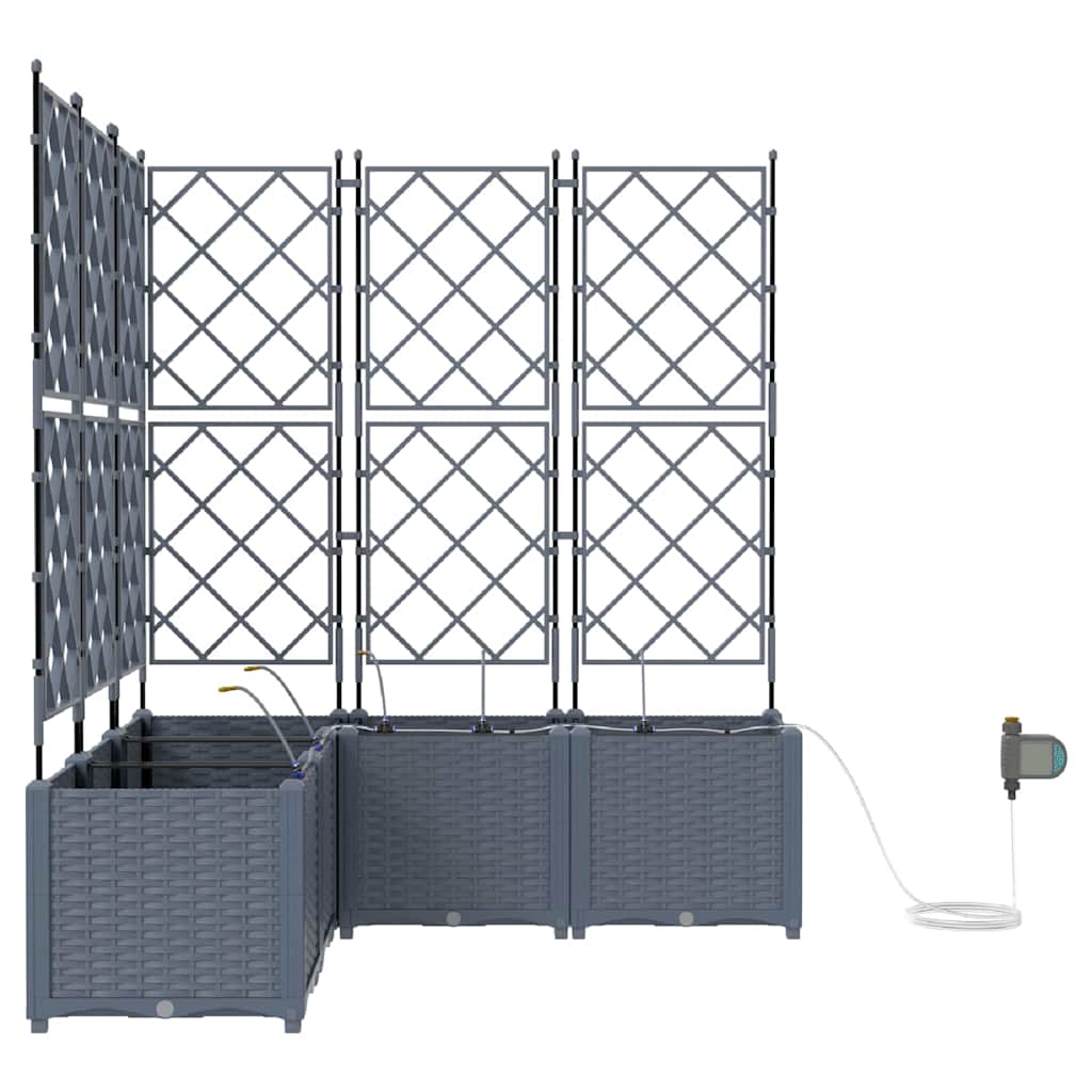 Vasos de Jardim Cinzento-claro 120 x 120 x 142 cm Aço