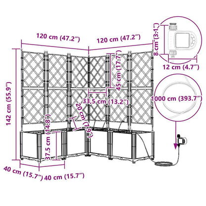 Vasos de Jardim Cinzento-claro 120 x 120 x 142 cm Aço