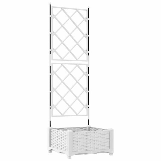 Jardineira com Treliça Branco 40 x 40 x 125.5 cm PP
