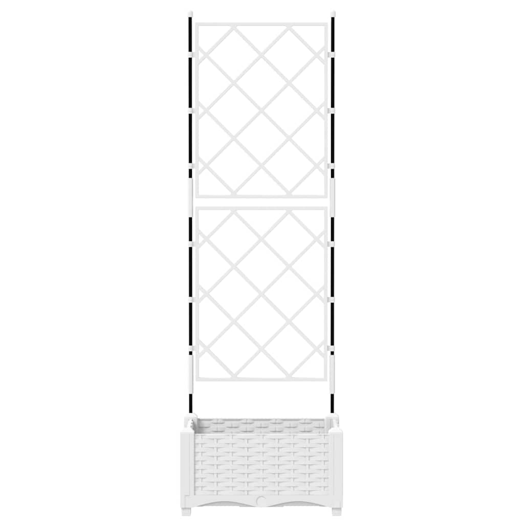 Jardineira com Treliça Branco 40 x 40 x 125.5 cm PP