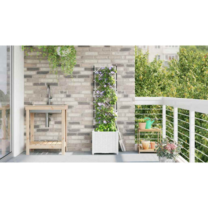 Jardineira com Treliça Branco 40 x 40 x 143 cm PP
