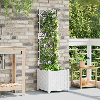 Jardineira com Treliça Branco 40 x 40 x 143 cm PP