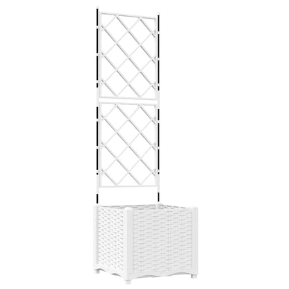 Jardineira com Treliça Branco 40 x 40 x 143 cm PP