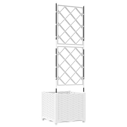 Jardineira com Treliça Branco 40 x 40 x 143 cm PP