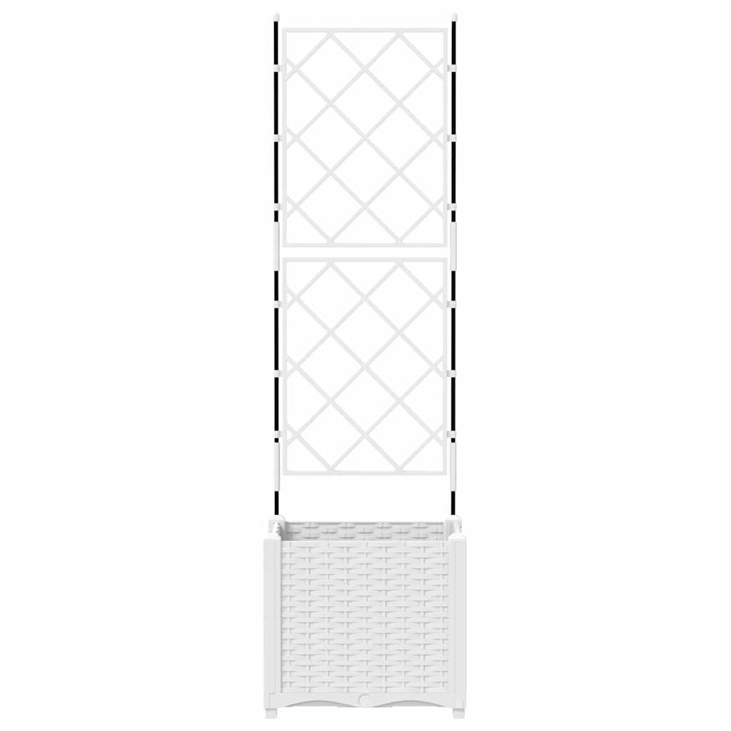 Jardineira com Treliça Branco 40 x 40 x 143 cm PP