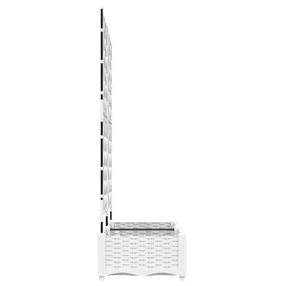 Jardineira com Treliça 2 pcs Branco 80 x 40 x 125.5 cm PP