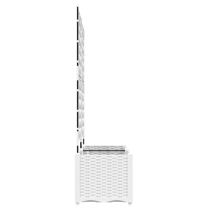 Jardineira com Treliça 2 pcs Branco 80 x 40 x 143 cm PP