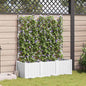 Jardineira com Treliça 3 pcs Branco 120 x 40 x 143 cm PP