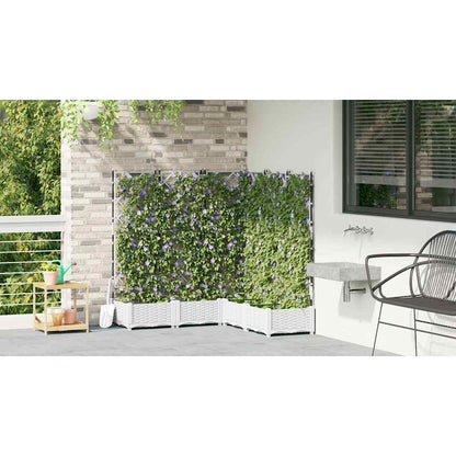 Jardineira com Treliça 5 pcs Branco 120 x 120 x 125.5 cm PP