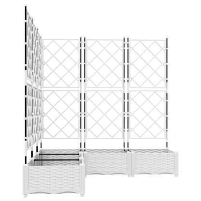 Jardineira com Treliça 5 pcs Branco 120 x 120 x 125.5 cm PP