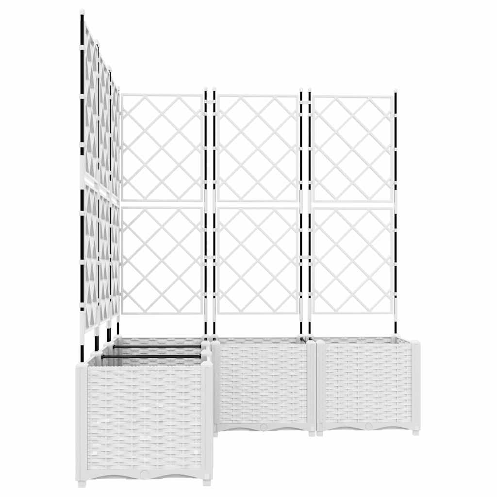 Jardineira com Treliça 5 pcs Branco 120 x 120 x 143 cm PP