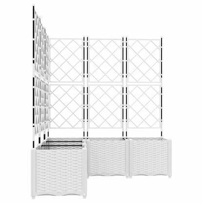 Jardineira com Treliça 5 pcs Branco 120 x 120 x 143 cm PP