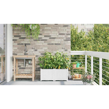 Vasos de Jardim Branco 80 x 40 x 37.5 cm Aço