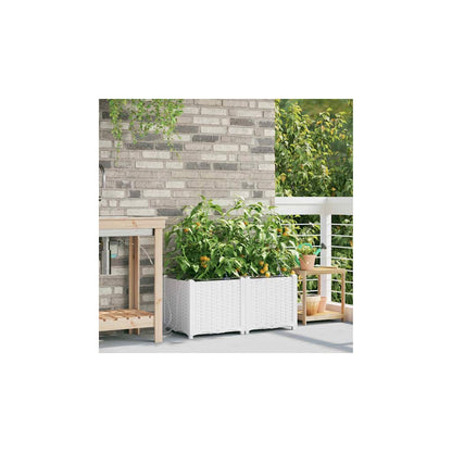 Vasos de Jardim Branco 80 x 40 x 37.5 cm Aço