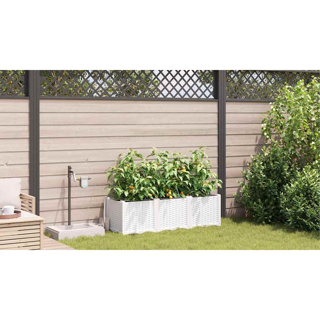 Vasos de Jardim Branco 120 x 40 x 37.5 cm Aço