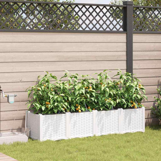 Vasos de Jardim Branco 160 x 40 x 37.5 cm Aço