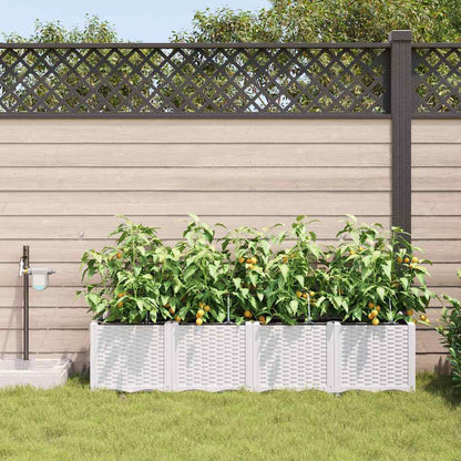 Vasos de Jardim Branco 160 x 40 x 37.5 cm Aço