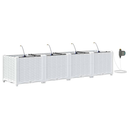 Vasos de Jardim Branco 160 x 40 x 37.5 cm Aço