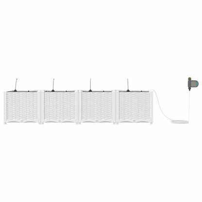Vasos de Jardim Branco 160 x 40 x 37.5 cm Aço