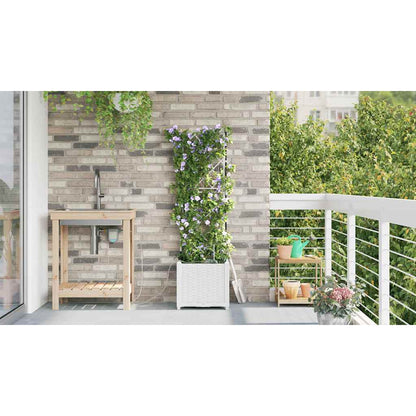 Vasos de Jardim Branco 40 x 40 x 142 cm Aço