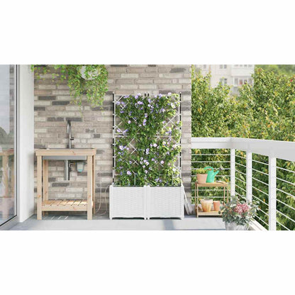 Vasos de Jardim Branco 80 x 40 x 142 cm Aço