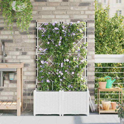 Vasos de Jardim Branco 80 x 40 x 142 cm Aço