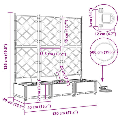 Vasos de Jardim Branco 120 x 40 x 126 cm Aço