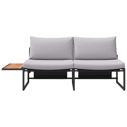 Sofá de jardim com almofada Castanho 200.5 x 70 x 85.5cm Metal