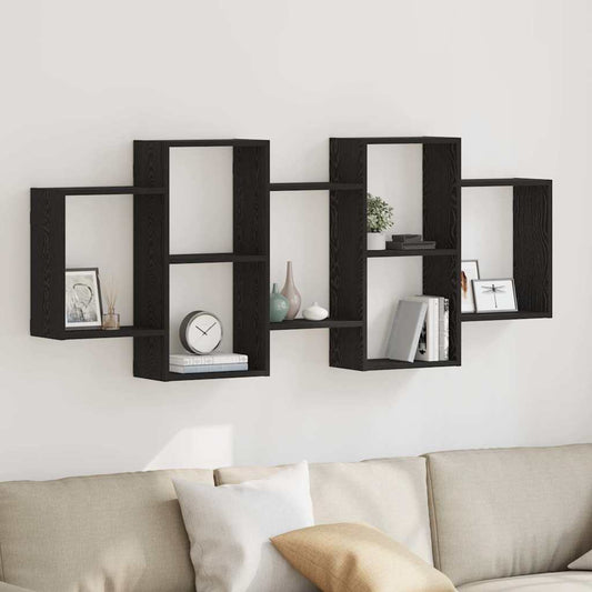 Prateleira de parede 159x18x65 cm deriv. madeira carvalho preto