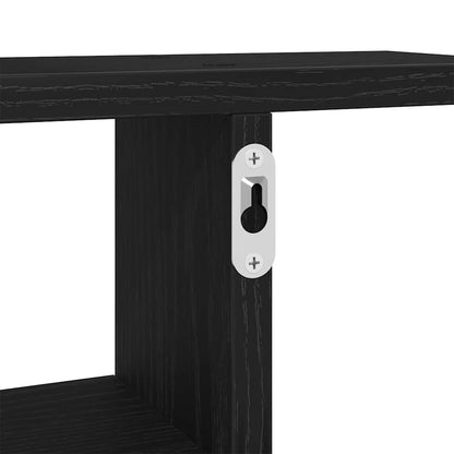 Prateleiras de parede 2 pcs derivados madeira carvalho preto