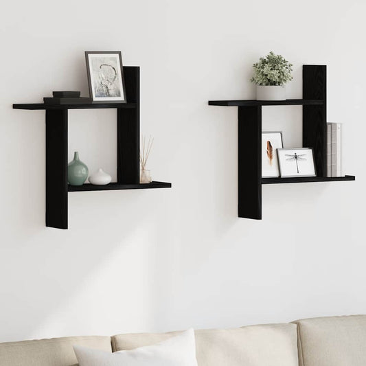 Estantes de parede 2 pcs 50x12x50 cm carvalho preto