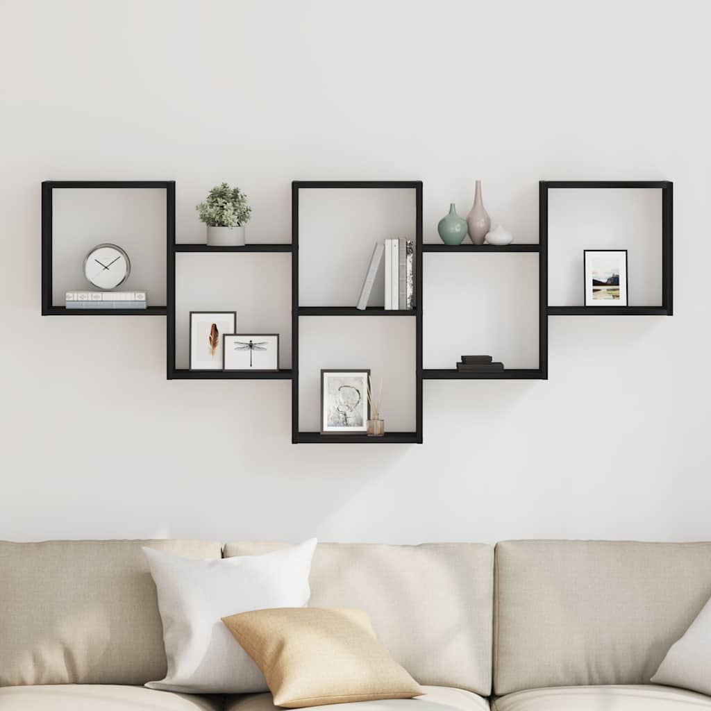Prateleira de parede 159x18x66 cm deriv. madeira carvalho preto