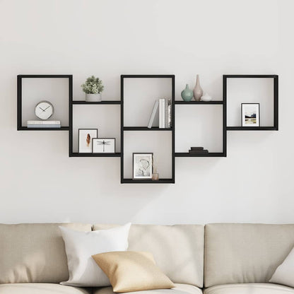 Prateleira de parede 159x18x66 cm deriv. madeira carvalho preto