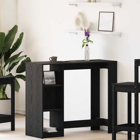Mesa de bar com prateleira Carvalho Preto 124 x 46 x 103.5 cm