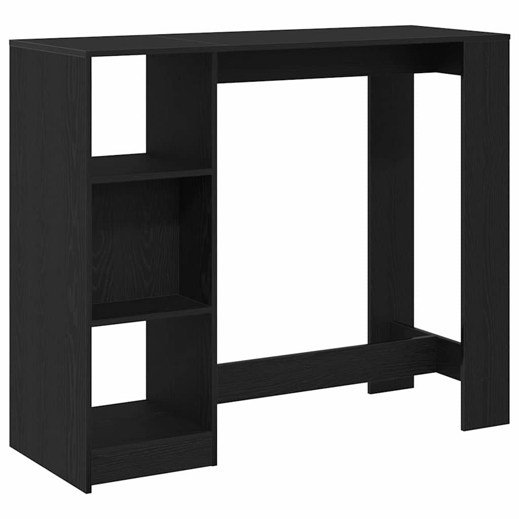 Mesa de bar com prateleira Carvalho Preto 124 x 46 x 103.5 cm