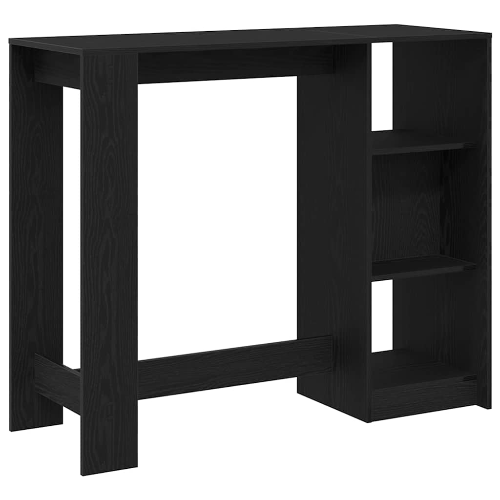 Mesa de bar com prateleira Carvalho Preto 124 x 46 x 103.5 cm
