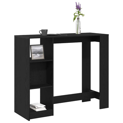 Mesa de bar com prateleira Carvalho Preto 124 x 46 x 103.5 cm