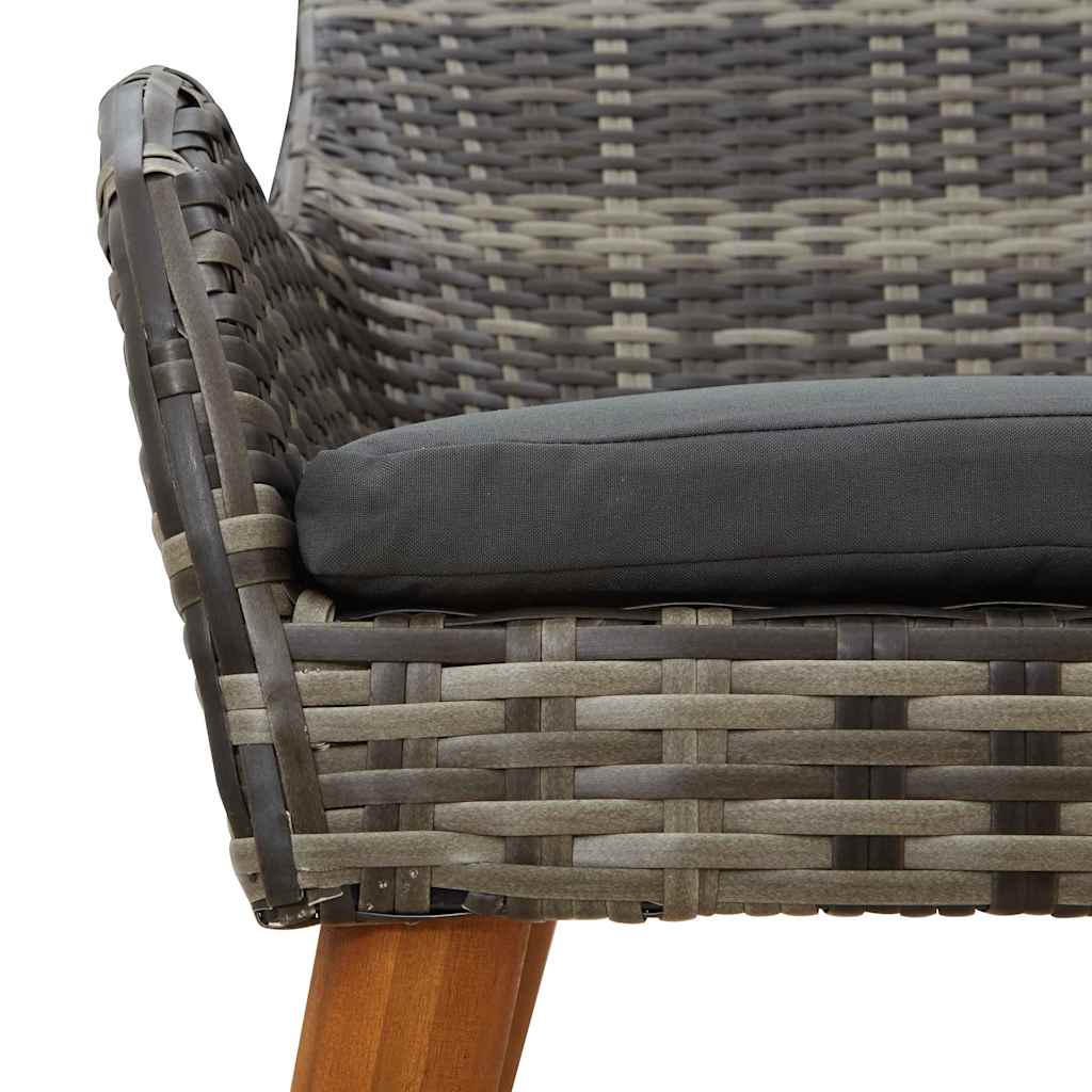 Cadeira de Jardim 2 pcs Cinzeto 55 x 62,5 x 82cm vime PE