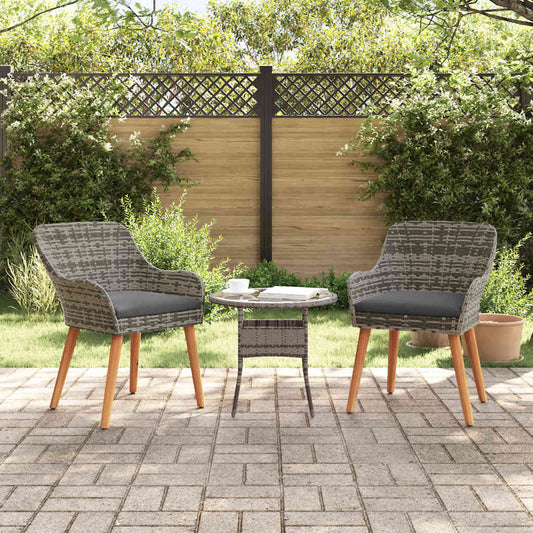 Cadeira de Jardim 2 pcs Cinzeto 55 x 62,5 x 82cm vime PE